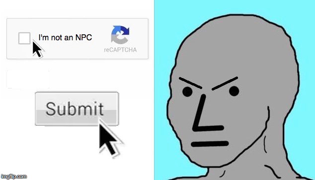 curses_foiled_again.exe | image tagged in npc,robot | made w/ Imgflip meme maker