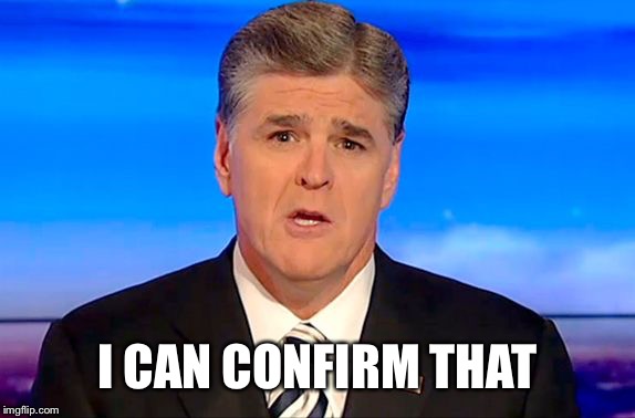 Sean Hannity Fox News | I CAN CONFIRM THAT | image tagged in sean hannity fox news | made w/ Imgflip meme maker