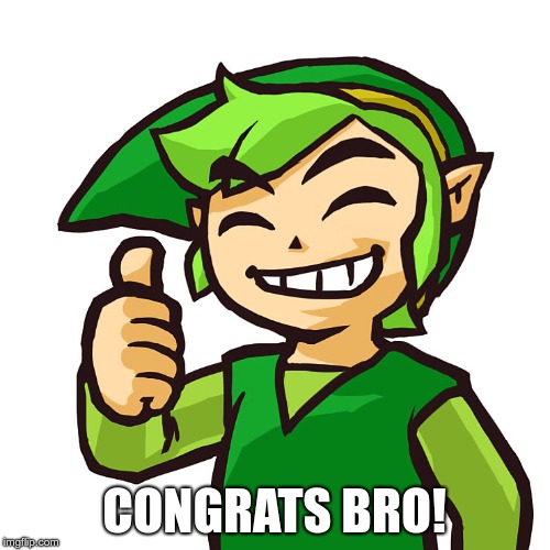 Happy Link | CONGRATS BRO! | image tagged in happy link | made w/ Imgflip meme maker
