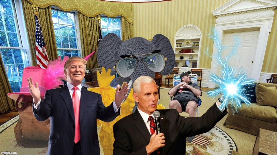 How I'm probably going to remember 2018 in a couple of years. | image tagged in shoop,trump,bigbird,pimptoad,private beach christie,electropence | made w/ Imgflip meme maker