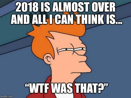 My year summed up in one phrase  | 2018 IS ALMOST OVER AND ALL I CAN THINK IS... “WTF WAS THAT?” | image tagged in memes,futurama fry,2018 | made w/ Imgflip meme maker