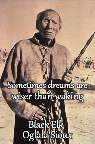 Black Elk Speaks | Sometimes dreams are; wiser than waking; Black Elk; Oglala Sioux | image tagged in native american,native americans,indians,indian chief,indian chiefs,tribe | made w/ Imgflip meme maker