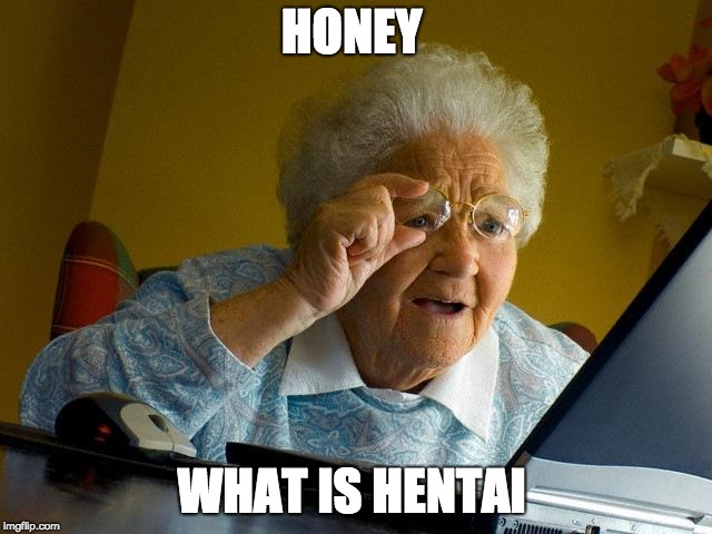 Grandma Finds The Internet | HONEY; WHAT IS HENTAI | image tagged in memes,grandma finds the internet | made w/ Imgflip meme maker