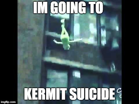 Kermit Suicide | IM GOING TO; KERMIT SUICIDE | image tagged in kermit suicide | made w/ Imgflip meme maker