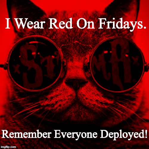 I Wear Red On Fridays. Remember Everyone Deployed! | image tagged in military | made w/ Imgflip meme maker