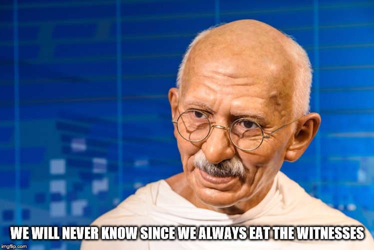 WE WILL NEVER KNOW SINCE WE ALWAYS EAT THE WITNESSES | made w/ Imgflip meme maker