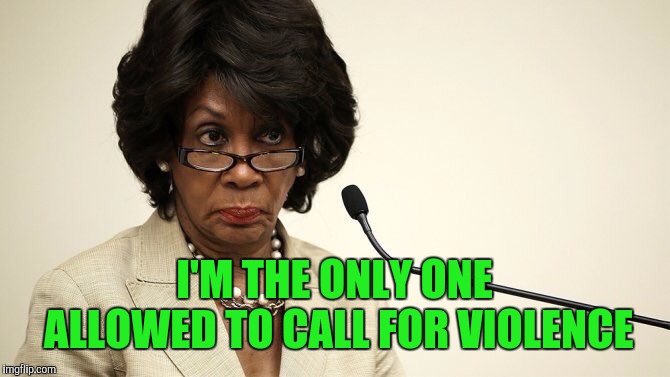 Maxine Waters Crazy | I'M THE ONLY ONE ALLOWED TO CALL FOR VIOLENCE | image tagged in maxine waters crazy | made w/ Imgflip meme maker