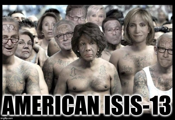 AMERICAN ISIS-13 | image tagged in liberal agenda,illegal immigration,ms13 family pic,maxine waters,cnn fake news | made w/ Imgflip meme maker