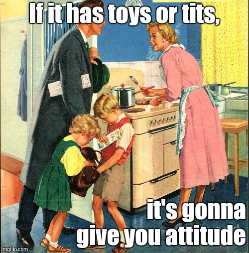 If it has toys or tits, it's gonna give you attitude | made w/ Imgflip meme maker