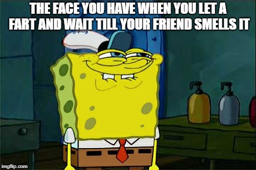 Don't You Squidward Meme | THE FACE YOU HAVE WHEN YOU LET A FART AND WAIT TILL YOUR FRIEND SMELLS IT | image tagged in memes,dont you squidward | made w/ Imgflip meme maker