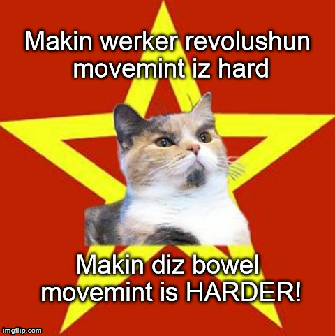 Makin werker revolushun movemint iz hard Makin diz bowel movemint is HARDER! | made w/ Imgflip meme maker