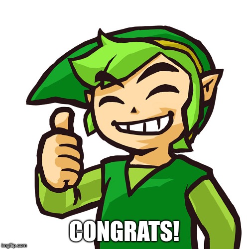 Happy Link | CONGRATS! | image tagged in happy link | made w/ Imgflip meme maker