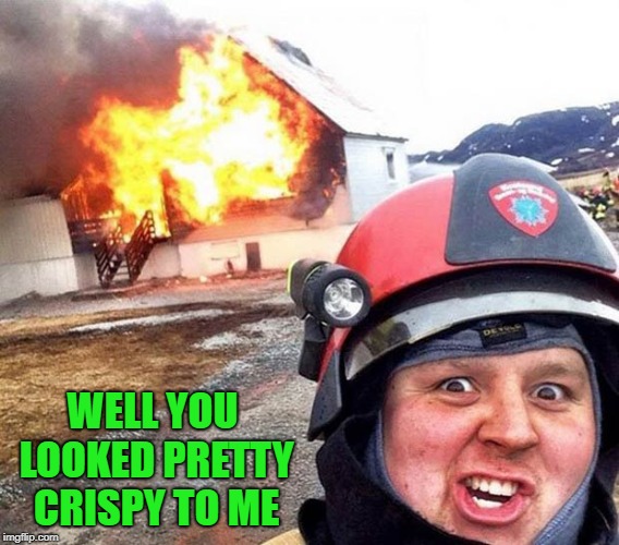 WELL YOU LOOKED PRETTY CRISPY TO ME | made w/ Imgflip meme maker