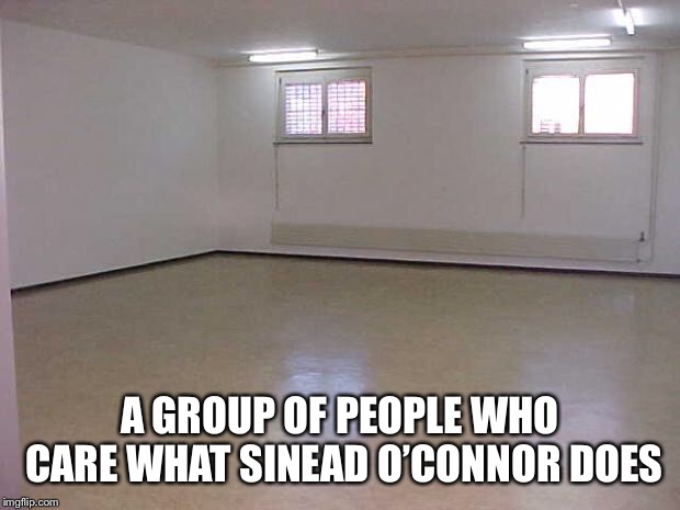 Empty Room | A GROUP OF PEOPLE WHO CARE WHAT SINEAD O’CONNOR DOES | image tagged in empty room | made w/ Imgflip meme maker
