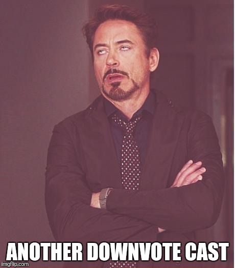 Face You Make Robert Downey Jr Meme | ANOTHER DOWNVOTE CAST | image tagged in memes,face you make robert downey jr | made w/ Imgflip meme maker