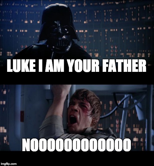 Star Wars No Meme | LUKE I AM YOUR FATHER; NOOOOOOOOOOOO | image tagged in memes,star wars no | made w/ Imgflip meme maker