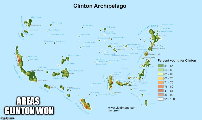 AREAS CLINTON WON | image tagged in clinton areas won | made w/ Imgflip meme maker