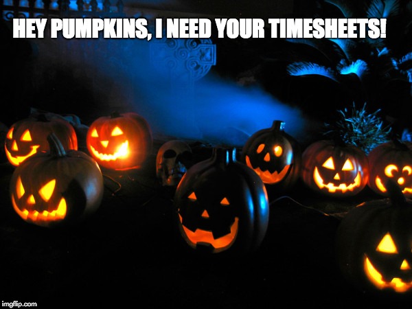 Pumpkin timesheet reminder | HEY PUMPKINS, I NEED YOUR TIMESHEETS! | image tagged in pumpkin timesheet meme,pumpkin timesheet reminder,halloween timesheet reminder,halloween timesheet meme | made w/ Imgflip meme maker