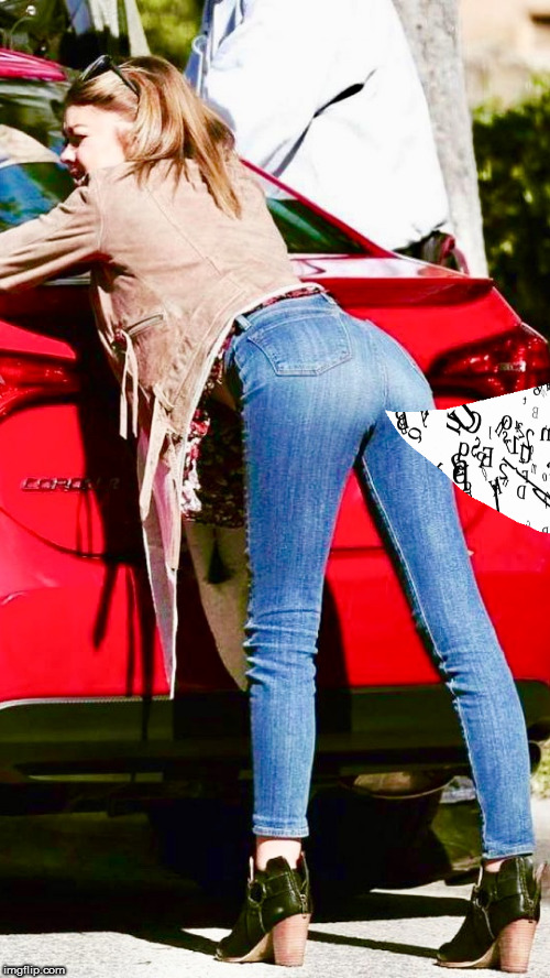 image tagged in sarah hyland bending over | made w/ Imgflip meme maker