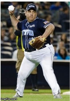 image tagged in chris christie pitching for dodgers | made w/ Imgflip meme maker