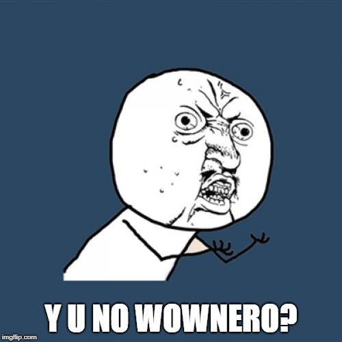 Y U No | Y U NO WOWNERO? | image tagged in memes,y u no | made w/ Imgflip meme maker