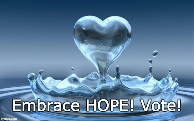 embrace hope - VOTE |  Embrace HOPE! Vote! | image tagged in hope,peace,friendship,trust,kindness,truth | made w/ Imgflip meme maker
