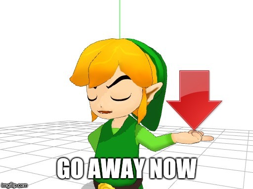 Link Downvote | GO AWAY NOW | image tagged in link downvote | made w/ Imgflip meme maker
