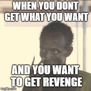 Look At Me | WHEN YOU DONT GET WHAT YOU WANT; AND YOU WANT TO GET REVENGE | image tagged in memes,look at me | made w/ Imgflip meme maker