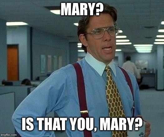 That Would Be Great Meme | MARY? IS THAT YOU, MARY? | image tagged in memes,that would be great | made w/ Imgflip meme maker