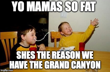 Yo Mamas So Fat Meme | YO MAMAS SO FAT; SHES THE REASON WE HAVE THE GRAND CANYON | image tagged in memes,yo mamas so fat | made w/ Imgflip meme maker