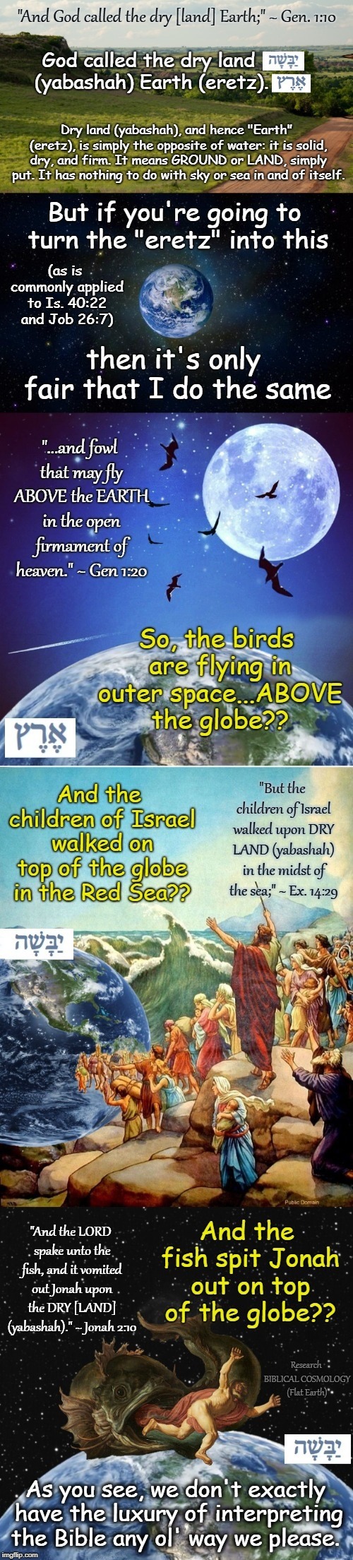 So, Exactly What Is the "Dry Land" in Genesis 1? | . | image tagged in flat earth,memes,dry land,genesis 1,biblical cosmology,nasa lies | made w/ Imgflip meme maker