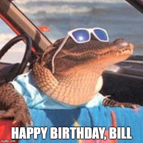 Cool Gator | HAPPY BIRTHDAY, BILL | image tagged in cool gator | made w/ Imgflip meme maker