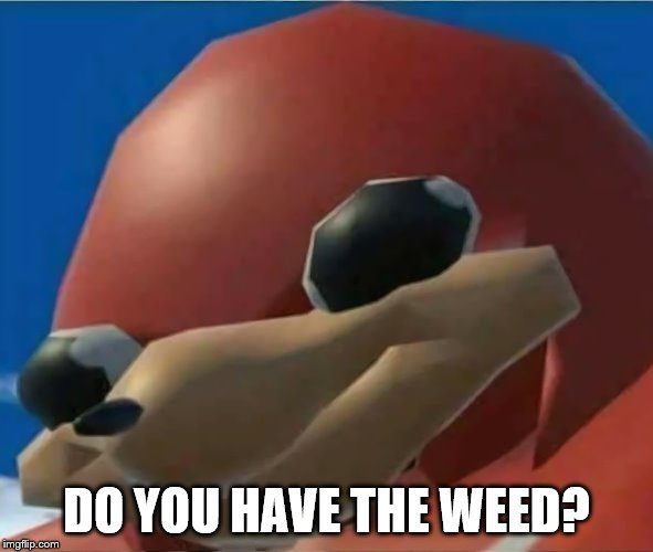 Ugandan Knuckles | DO YOU HAVE THE WEED? | image tagged in ugandan knuckles | made w/ Imgflip meme maker