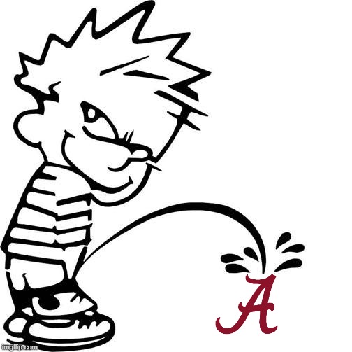 Calvin Peeing | image tagged in beatbama,lsu,geauxtigers,rtr,bamavslsu,lsuvsbama | made w/ Imgflip meme maker