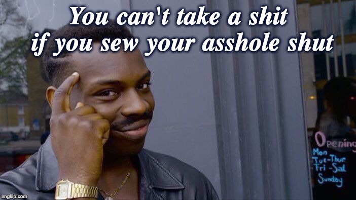 Roll Safe Think About It Meme | You can't take a shit if you sew your asshole shut | image tagged in memes,roll safe think about it | made w/ Imgflip meme maker