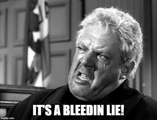 IT'S A BLEEDIN LIE! | image tagged in its a bloody lie its a bleedin lie | made w/ Imgflip meme maker