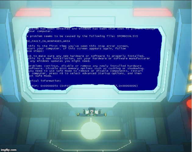 Signas Fell asleep on the Job Again... | image tagged in blue screen of death,funny,computers,megaman,megamanx | made w/ Imgflip meme maker
