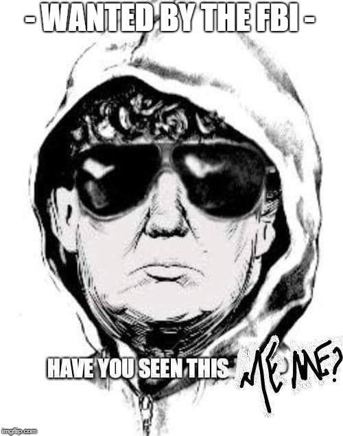 Trump Sketch - Wanted by the FBI - Have you seen this meme | - WANTED BY THE FBI - | image tagged in trump,fbi,wanted,meme,sketch | made w/ Imgflip meme maker
