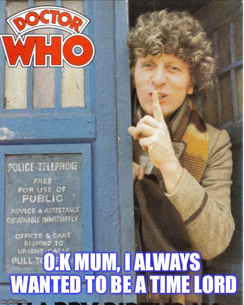 O.K MUM, I ALWAYS WANTED TO BE A TIME LORD | made w/ Imgflip meme maker