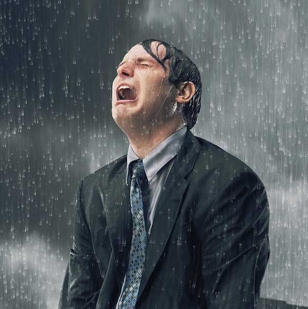 Crying in the rain Blank Meme Template