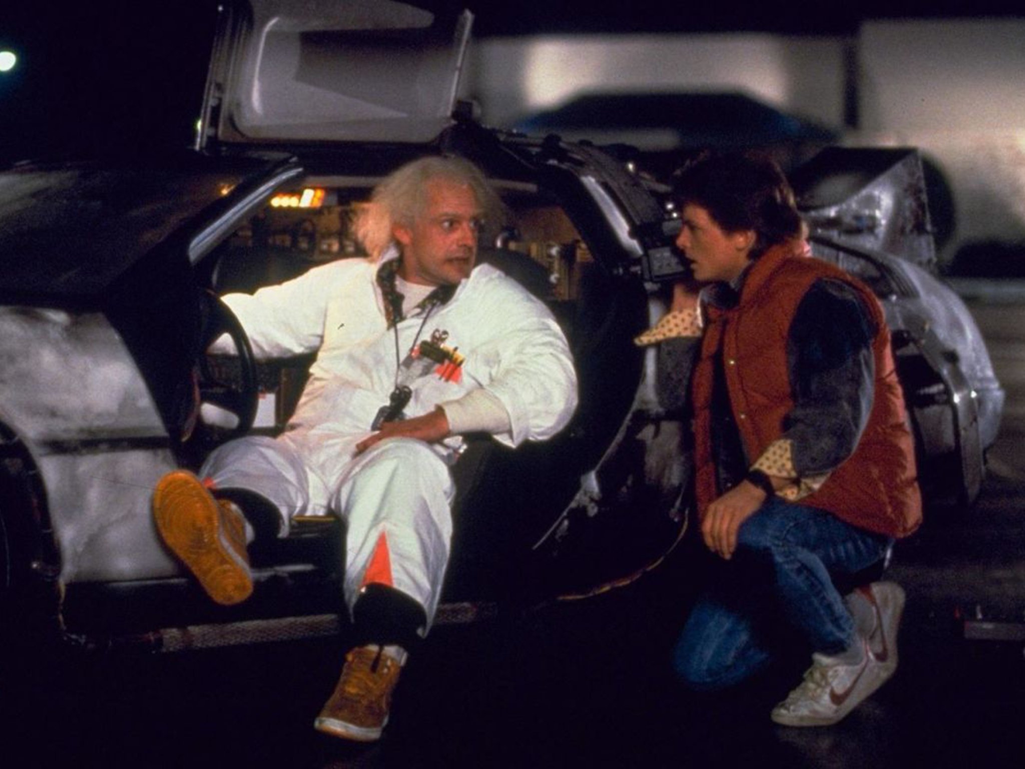 Back to The Future Doc & Marty @ DeLorean Blank Meme Template