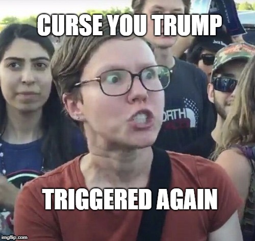 curse you Trump, triggered again | CURSE YOU TRUMP; TRIGGERED AGAIN | image tagged in trump,triggered,eyes,bulging eyes | made w/ Imgflip meme maker