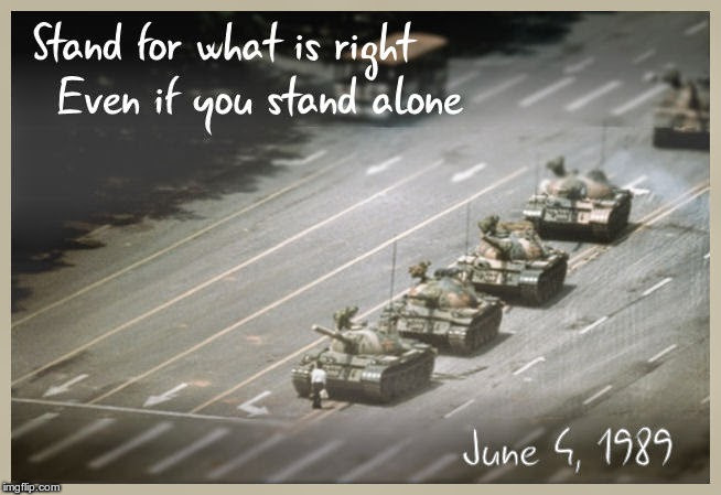 Tiananmen Square Tank Man | image tagged in tank man,1989 tiananmen square protests,china | made w/ Imgflip meme maker