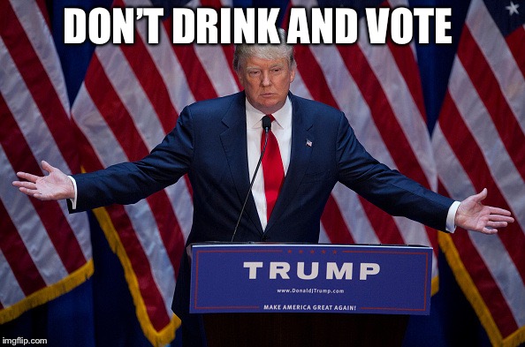 Most likely how it happened  | DON’T DRINK AND VOTE | image tagged in donald trump,drunk,vote | made w/ Imgflip meme maker