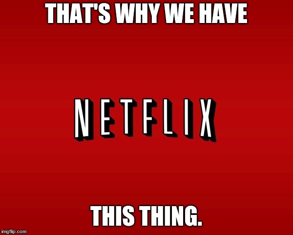 scumbag netflix | THAT'S WHY WE HAVE THIS THING. | image tagged in scumbag netflix | made w/ Imgflip meme maker