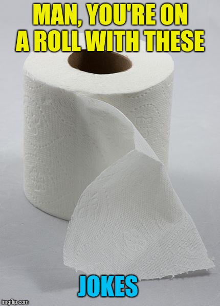 toilet paper | MAN, YOU'RE ON A ROLL WITH THESE JOKES | image tagged in toilet paper | made w/ Imgflip meme maker
