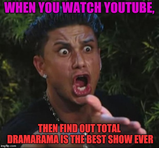 i hate that show | WHEN YOU WATCH YOUTUBE, THEN FIND OUT TOTAL DRAMARAMA IS THE BEST SHOW EVER | image tagged in memes,dj pauly d,gaming,total dramarama | made w/ Imgflip meme maker