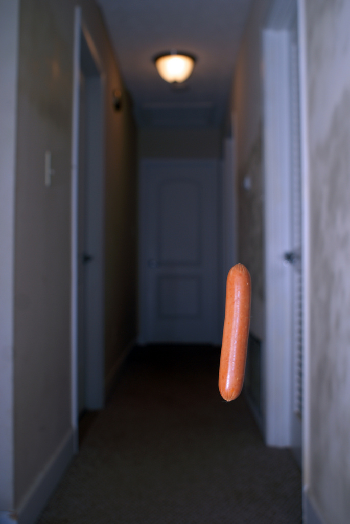 High Quality Hot Dog in a Hallway Blank Meme Template