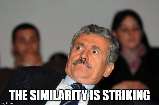Massimo D'Alema | THE SIMILARITY IS STRIKING | image tagged in massimo d'alema | made w/ Imgflip meme maker