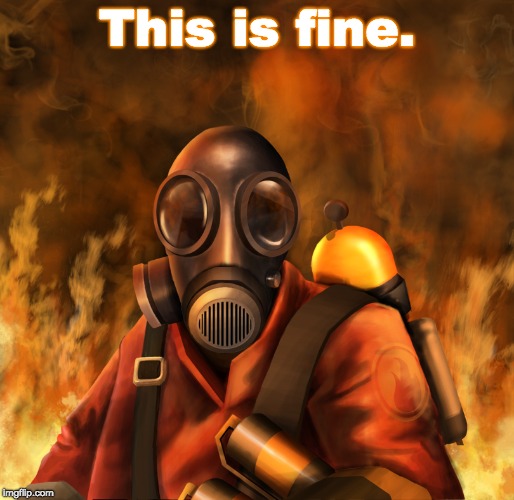 This is fine. | image tagged in tf2,pyro | made w/ Imgflip meme maker